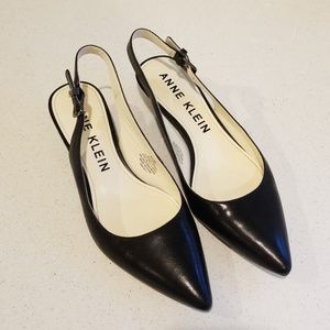 Anne Klein black kitten heels